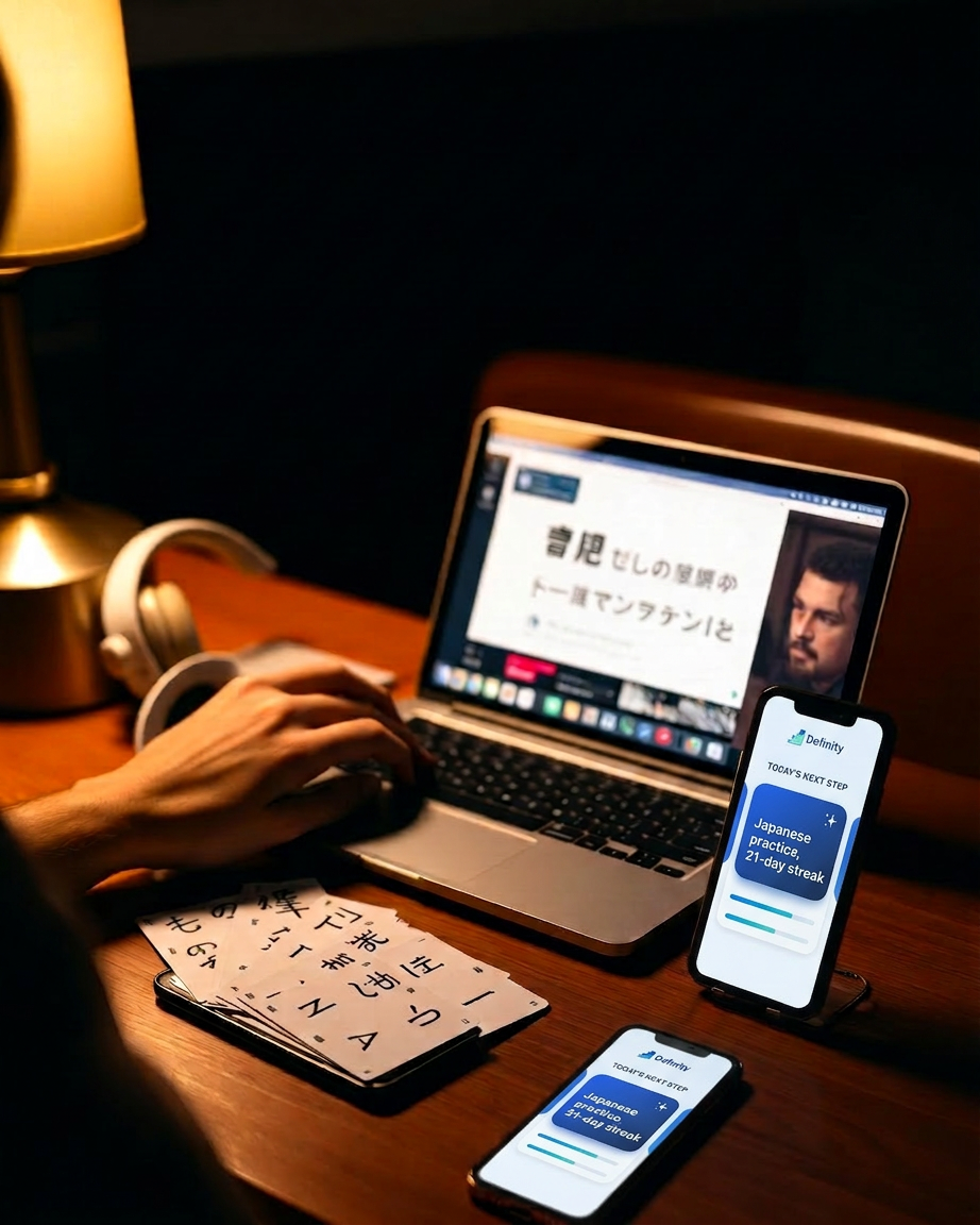 21-day streak learning Japanese.